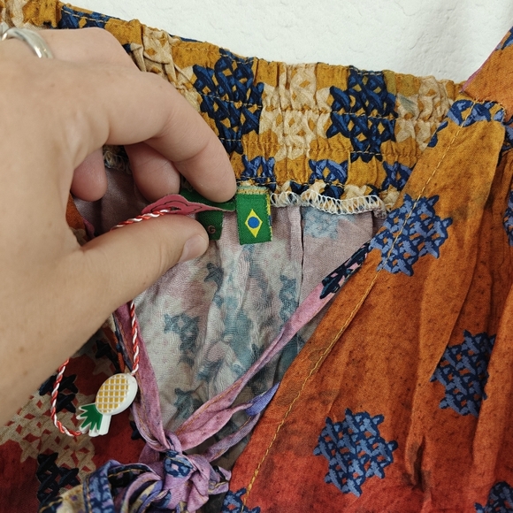 FARM Rio Vibrance Maxi Dress Digital Pixel Ombré Print Sleeveless Size LG - Picture 5 of 11